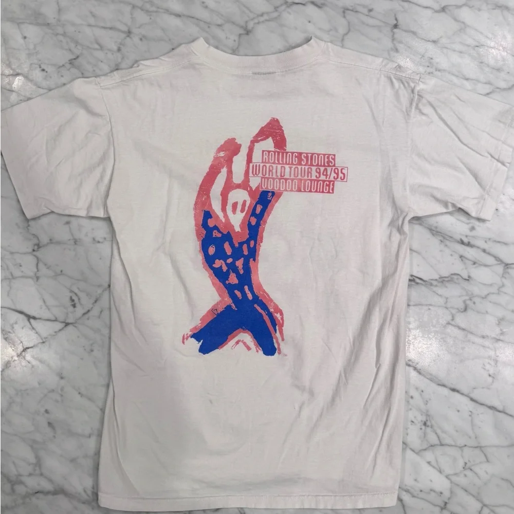 *RARE* White Rolling Stones Voodoo Lounge Tour 1995 T-shirt tour-tee - Picture 3 of 7